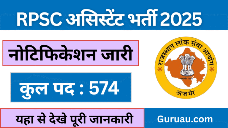 RPSC Assistant Professor Vacancy 2025